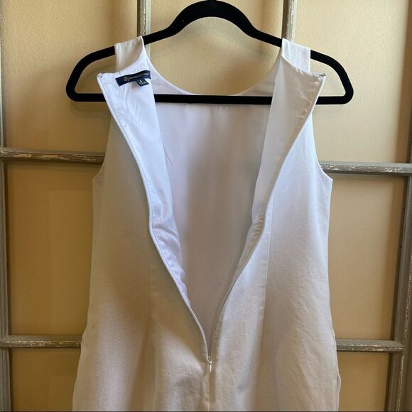 BROOKS Bothers-White Cotton Blend Lace Bottom Detail Vacation Midi Dress - Picture 8 of 12